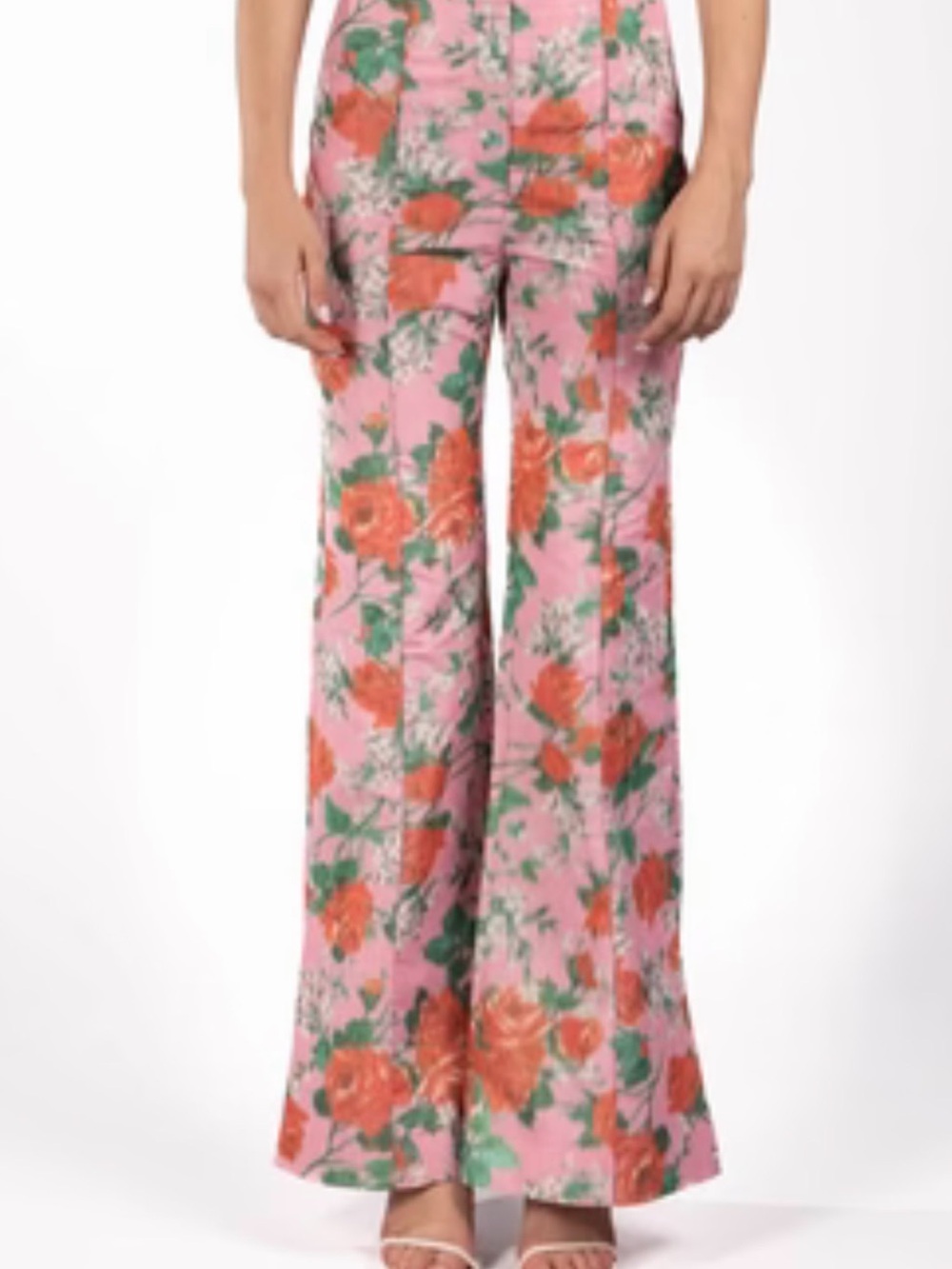 Borgo De Nor Pink Floral Wide-Leg Pants